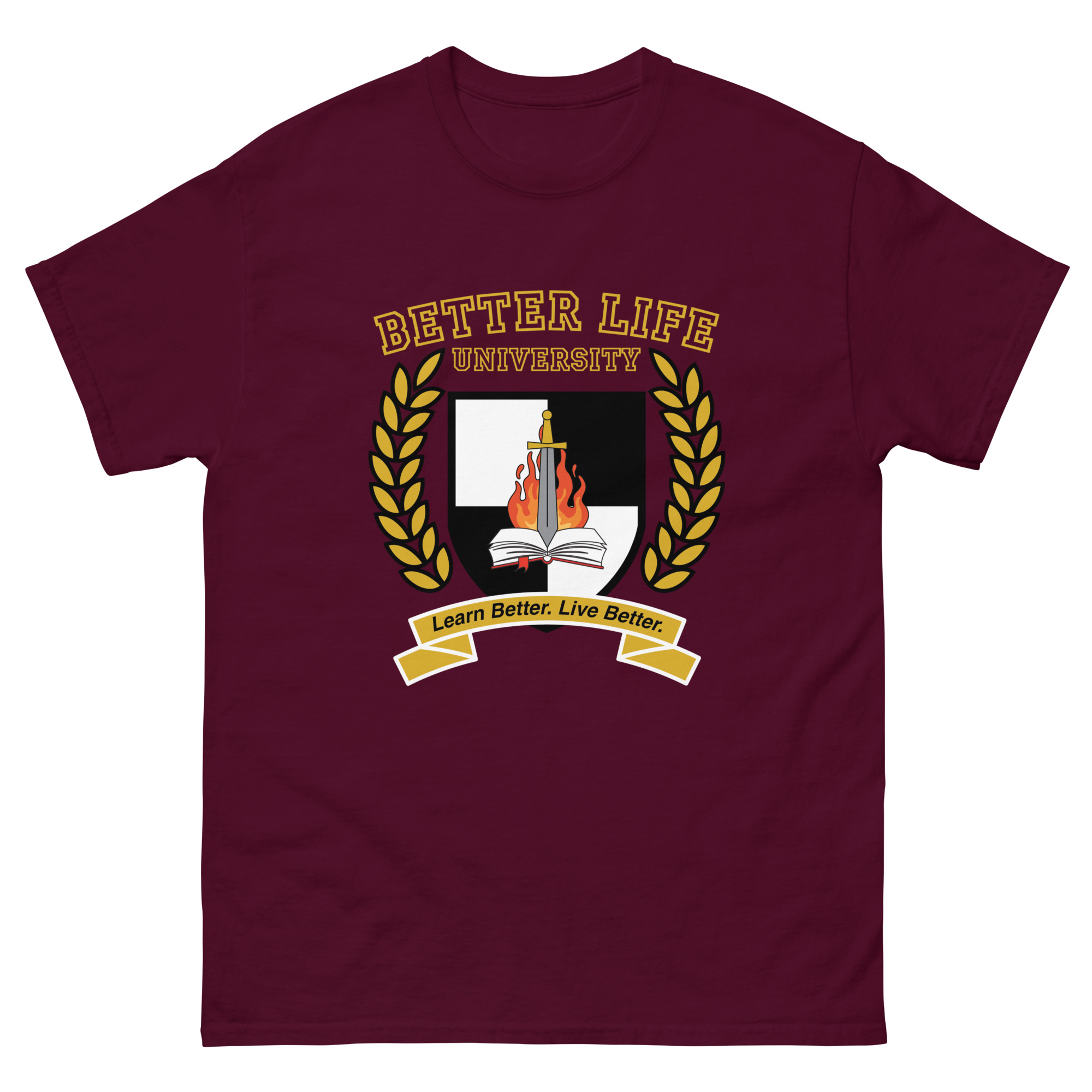 unisex-classic-tee-maroon-front-6a4169a3aa1da.jpg
